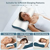 Vista 6 de Cervical Neck Pillow for Pain Relief, Contour Memory Foam Pillows for Sleeping, Ergonomic Pillow Orthopedic Cooling Pillow Bed Pillow Neck Support
