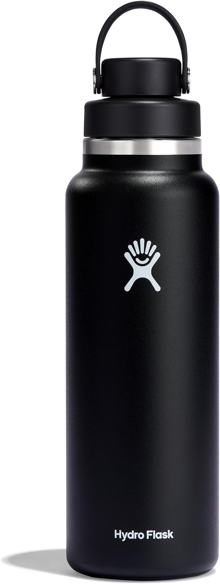 Hydro Flask Water Bottle - Insulated Stainless Steel - Wide Mouth Chug Lid, Non Spill, Leakproof in 40 Oz Black