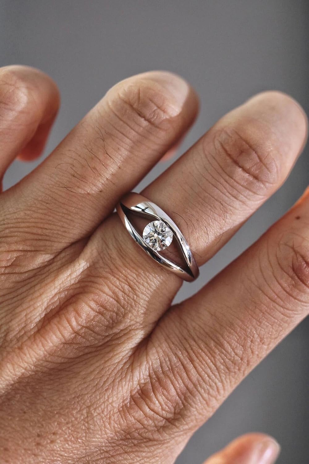 PEIMKO Evil Eye Moissanite Ring For Women ＆ Men in 925 Sterling Silver Unisex Ring 1CT D Color VVS1 Clarity Brilliant Round Cut Moissanite Engagement Anniversary Promise Ring