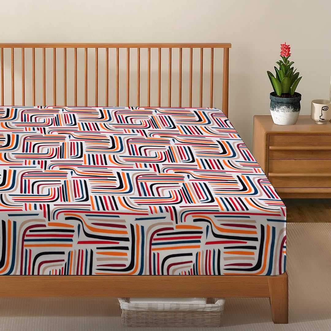 EverSoft Bedding 1PCS Floral Fitted Sheet Small Double Size Extra Deep 35cm Pocket 4ft Soft Breathable Printed Mattress Cover