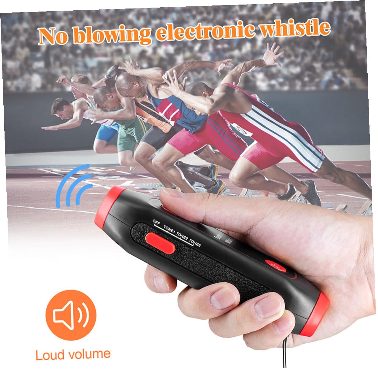 TOYANDONA Silbato Electrónico Multifuncional con y Luz Sos para Entrenadores Árbitros y Seguridad al Aire Silbato de Mano con Cordón Azul Sin Batería