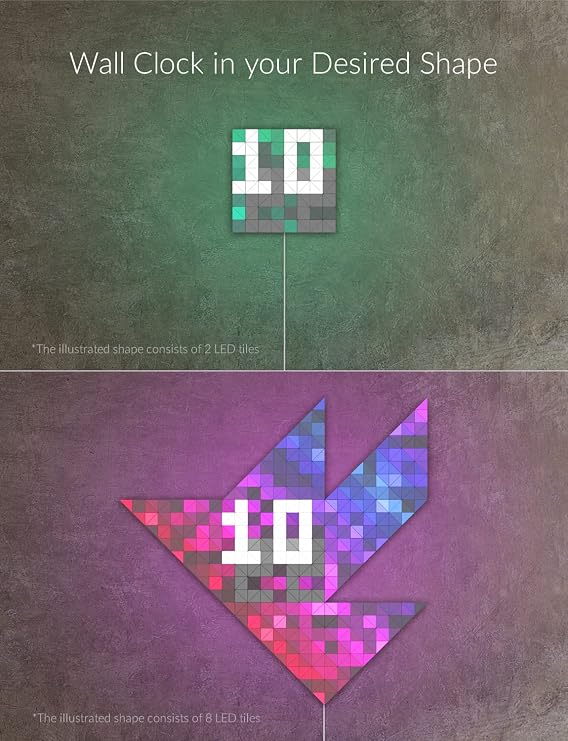 LaMetric SKY Extension Kit, additional 2 Triangle LED Tiles with 64 RGB (16M Colors) Triangular Pixels per Tile - Modular Wi-Fi-enabled Indoor White Wall Light for Decoration, Gaming and Smart Home