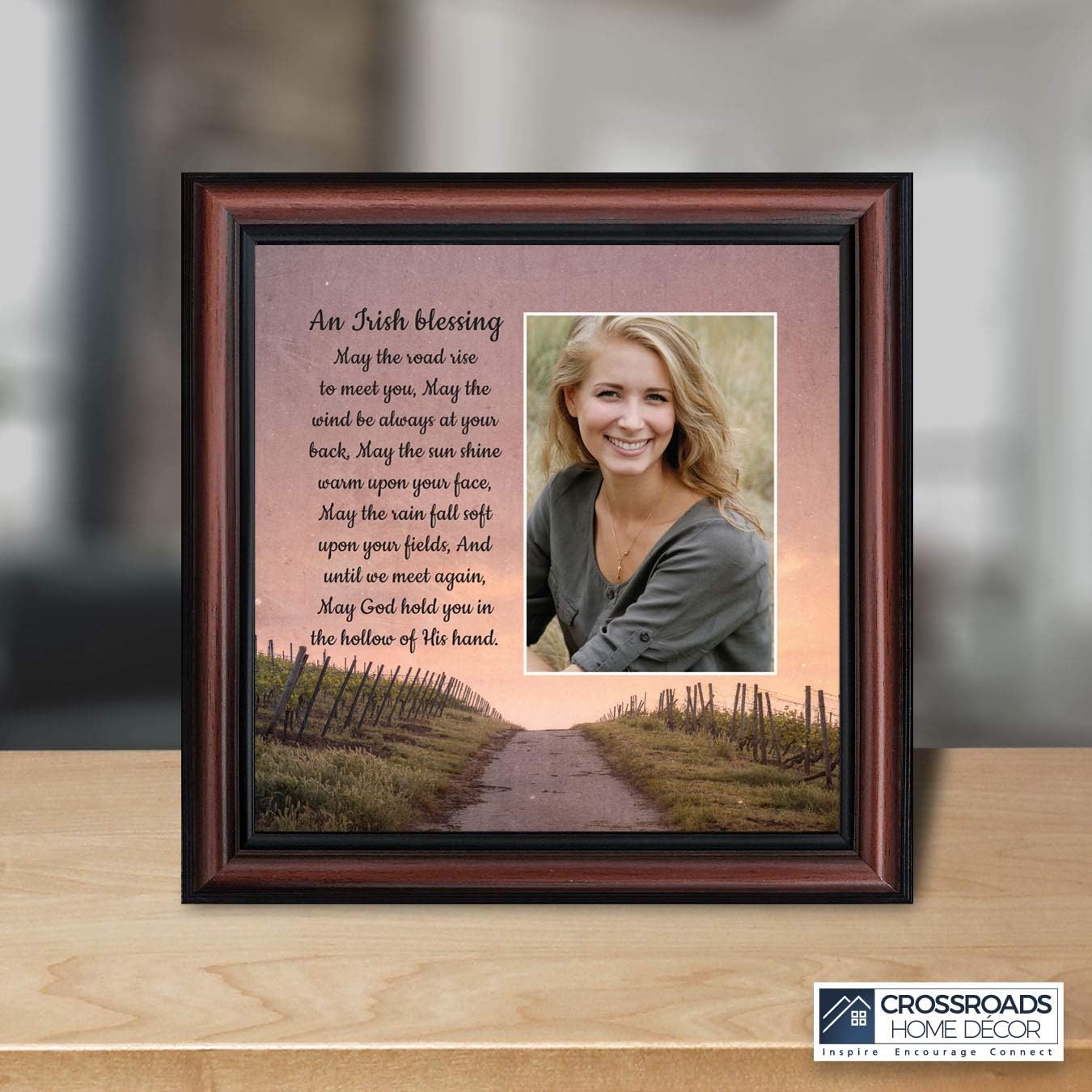 Irish Blessing Wall Decor - May the Road Rise Up to Meet You, Celtic Home Blessing Sign, Gifts for Women, House Warming Presents for New Home 6333W