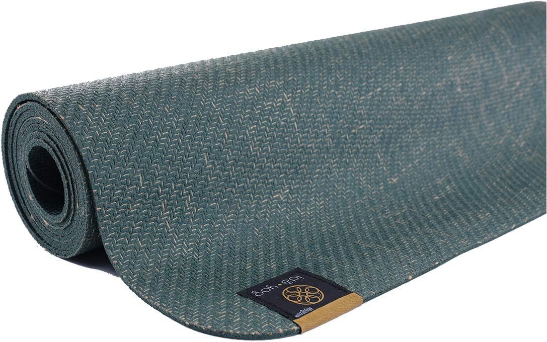 Jute Eco-Friendly Yoga Mat Sturdy Top Layer, Anti-Slip, Right Thickness (4 Millimetres, Green) Bhoomi Practice Foliage