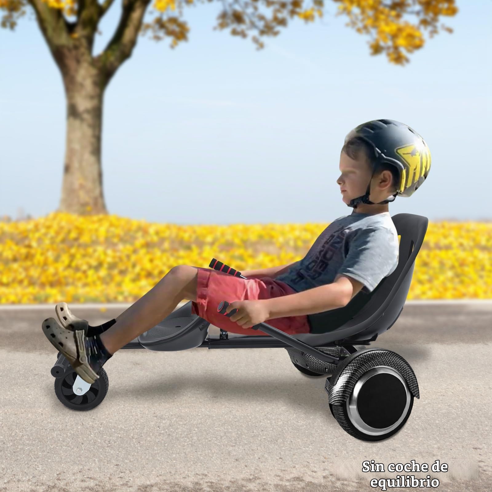 Hoverboard Asiento Doble Personas Go Kart,Kit de transformación Hovercart Accesorios Adecuado para 6.5"10" Scooter autobalanceo,Marco ajustable Hoverboard Kart