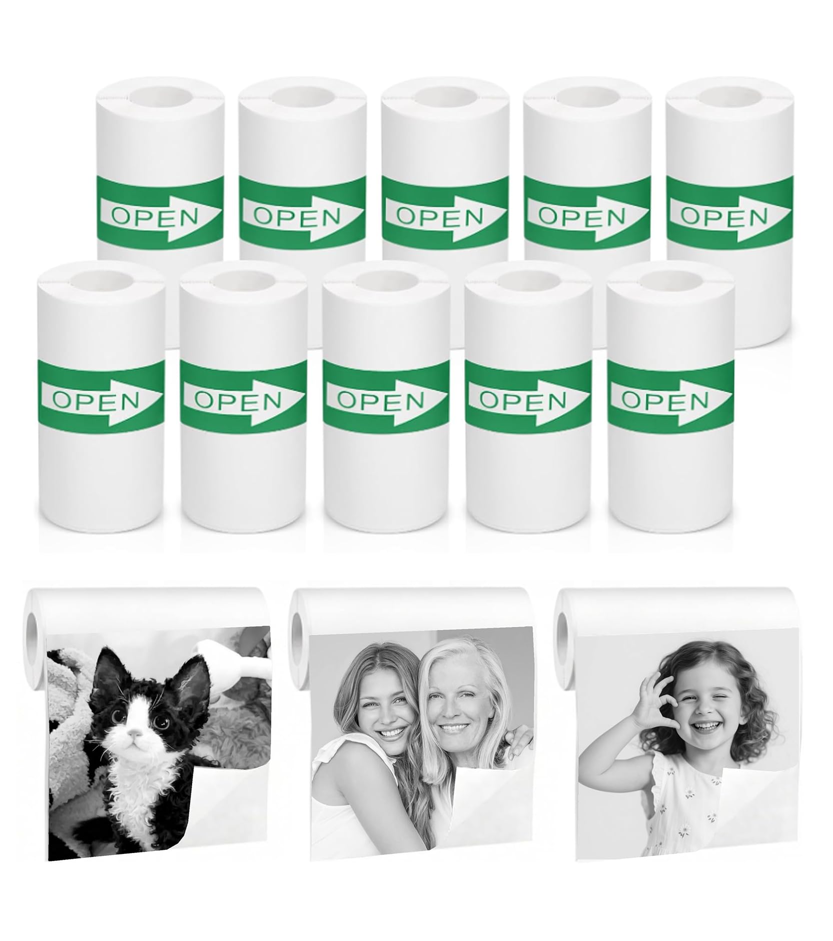 10 Rolls Mini Thermal Printer Sticker Paper