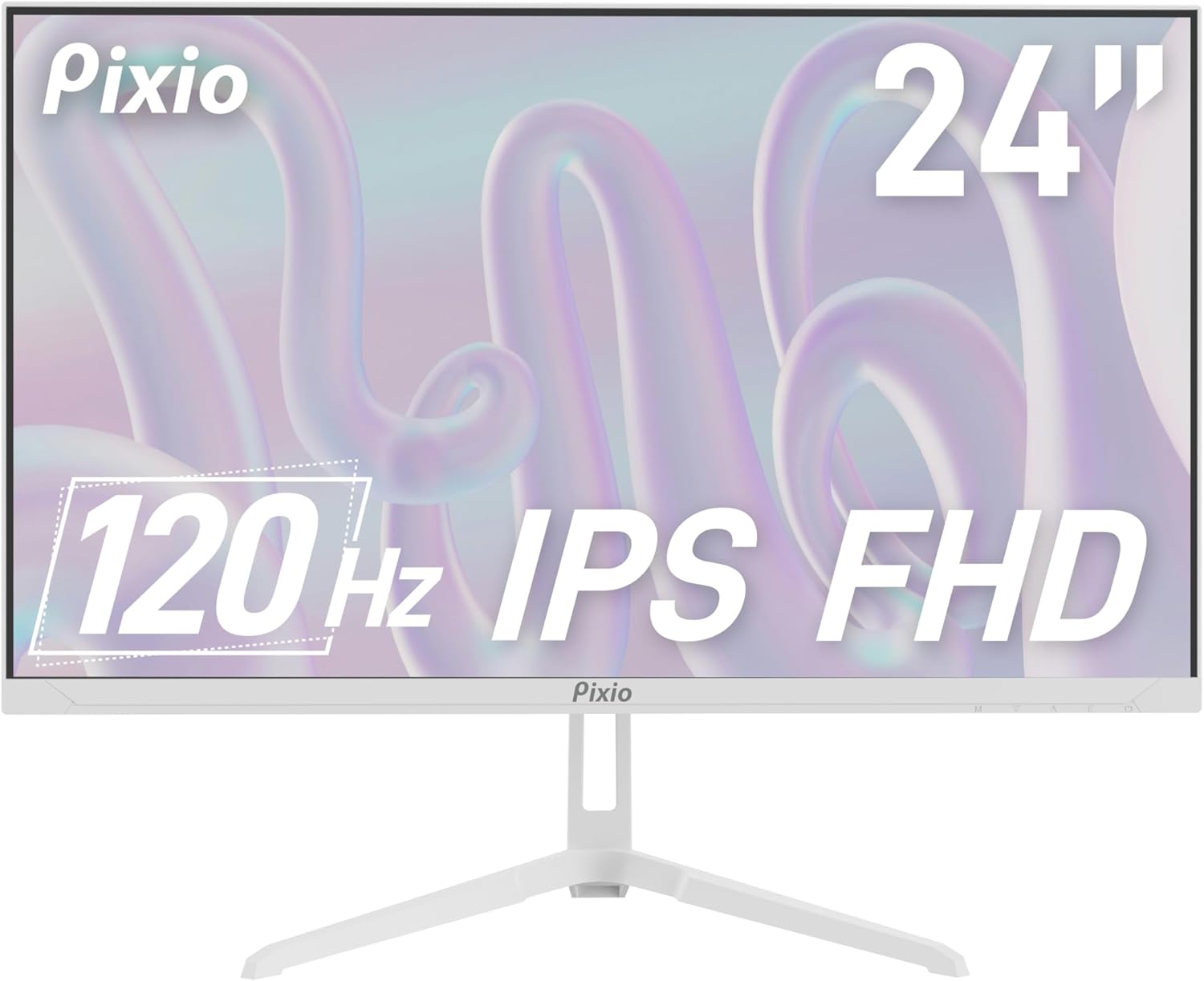Pixio PX246 Wave White 24 inch 120Hz Refresh Rate FHD 1080p Resolution IPS Panel 4ms GTG Response Time Gaming Monitor with Adaptive Sync