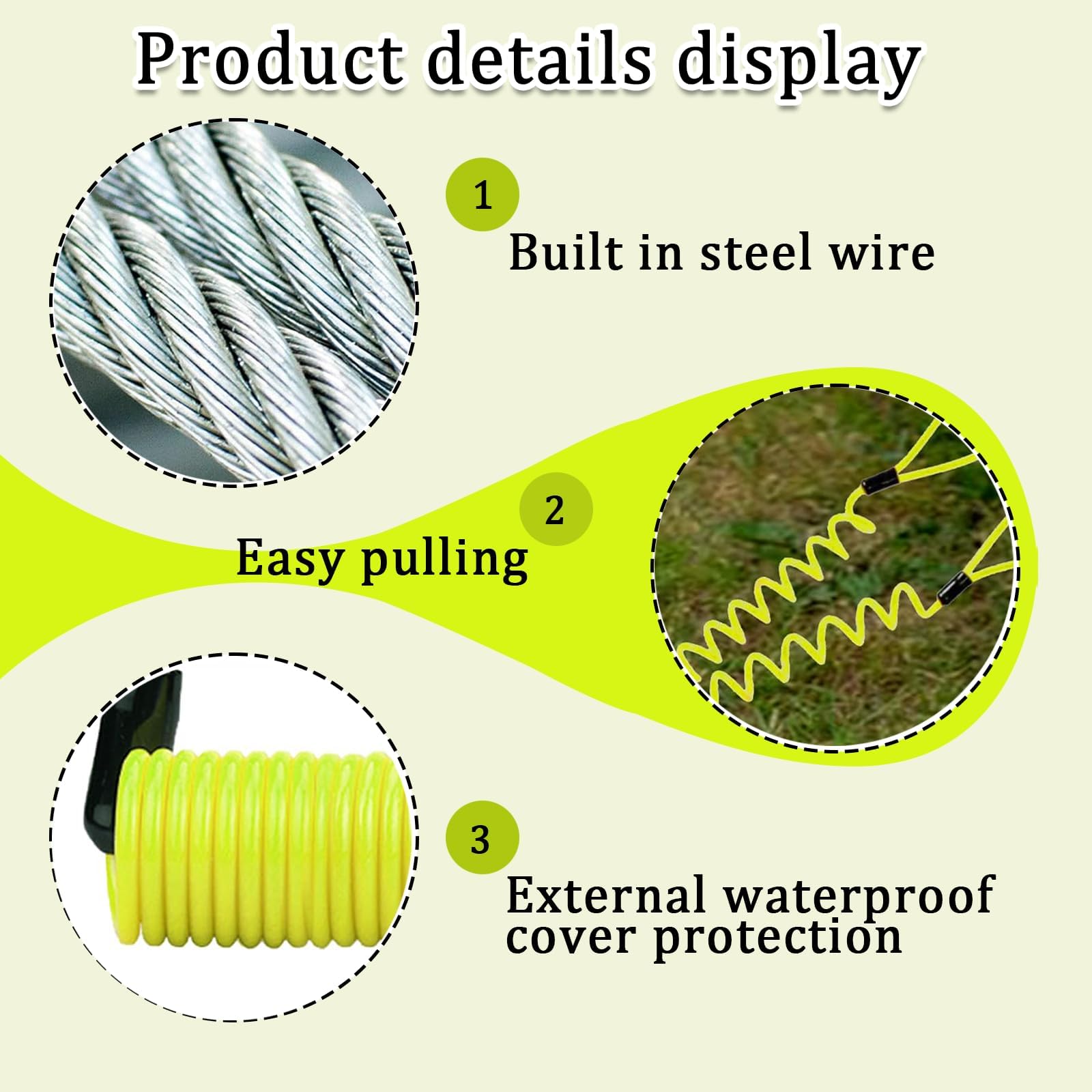 2PCS Disc Lock Reminder Cable, Motorcycle Disc Lock, Bright Coiled Disc Lock with Strong Visibility, Durable Steel Disc Lock Motorbike Accessory for Daily Commuting and Travel — view 3