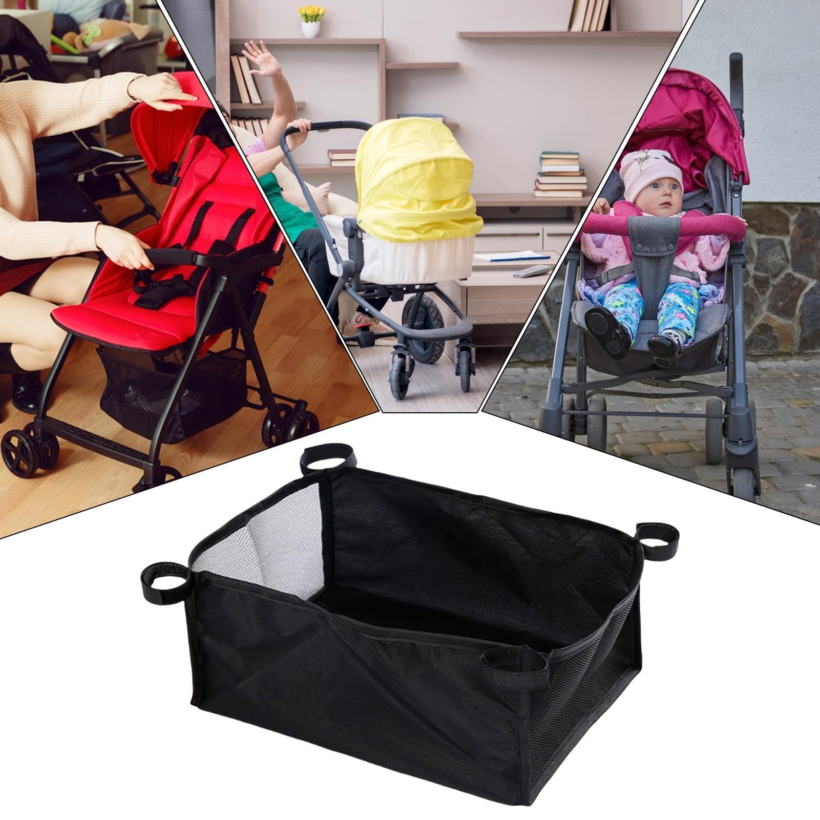 Cestino Portaoggetti Per Passeggino | Borsa Appendibile Grande Con Tasche Multiuso - Foto 7