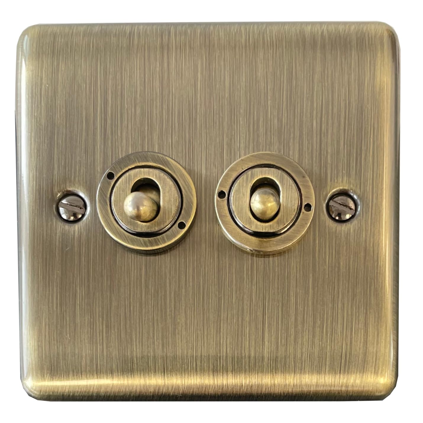 Antique Brass Toggle Switch (2 Gang/Antique Brass Toggle) - BAB07
