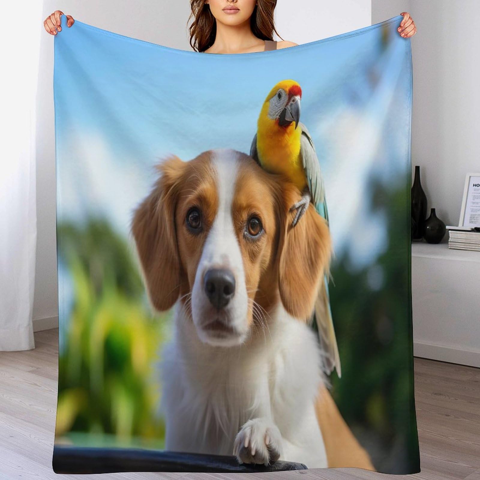 Couverture plaid chien lavable pour protéger le lit des poils et grattages