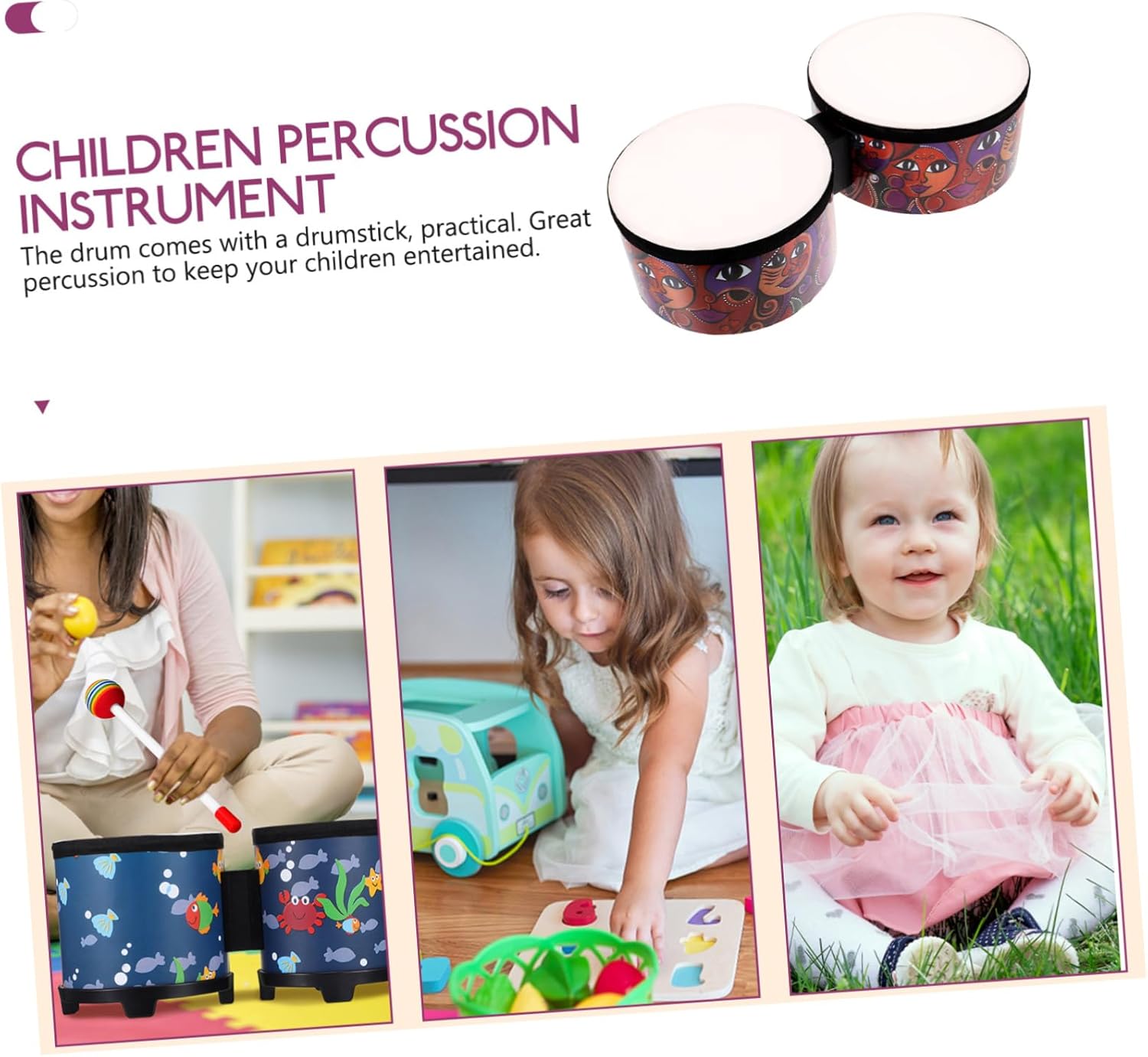 BESTonZON 1 Set Drum Percussion Instruments for Musical Instruments for Adults Bongos Kid Drum Drums for Age 8-12 Drums for Bongos for Bongos Drums 4 71irf3EQ05L. AC SL1500