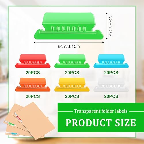 Miniatura 2 de 120 pestañas transparentes para carpetas colgantes de 2.4 pulgadas, etiquetas transparentes para carpetas de archivos colgantes, pestañas de carpeta