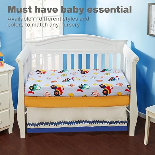 Vista 91 de EVERYDAY KIDS - Sábana bajera para cuna, 100% micro fibra suave, transpirable e hipoalergénica, se adapta al colchón de cuna tamaño estándar de 28