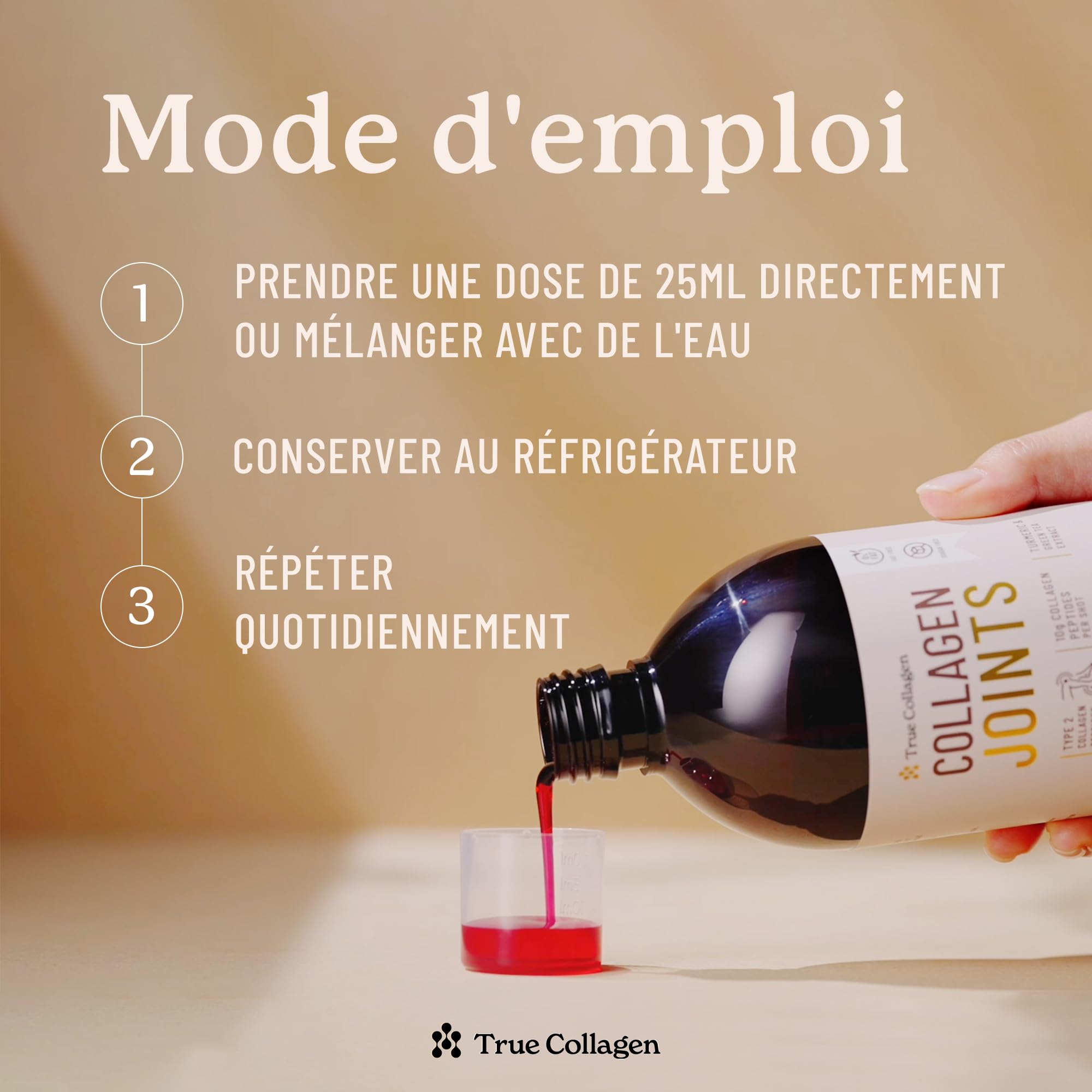 True Collagen Articulations | Supplément liquide de collagène hydrolysé 10 000 mg - 500 ml, 20 jours d'approvisionnement | Glucosamine, MSM et chondroïtine pour des articulations, des cheveux, une