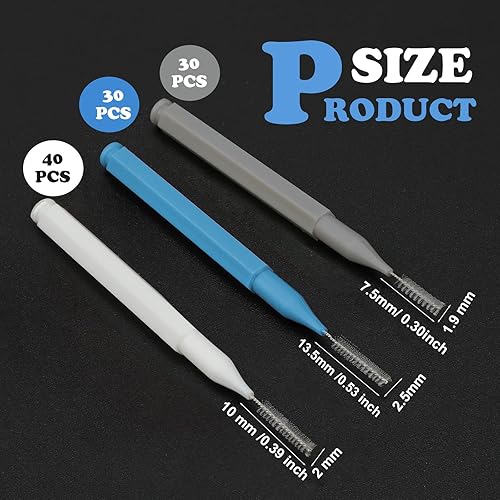 Miniatura 77 de Patelai 100 piezas de cepillos para limpiador, cepillo interdental, palillo de dientes, cabezal de hilo dental, hilo dental, higiene dental, hilo