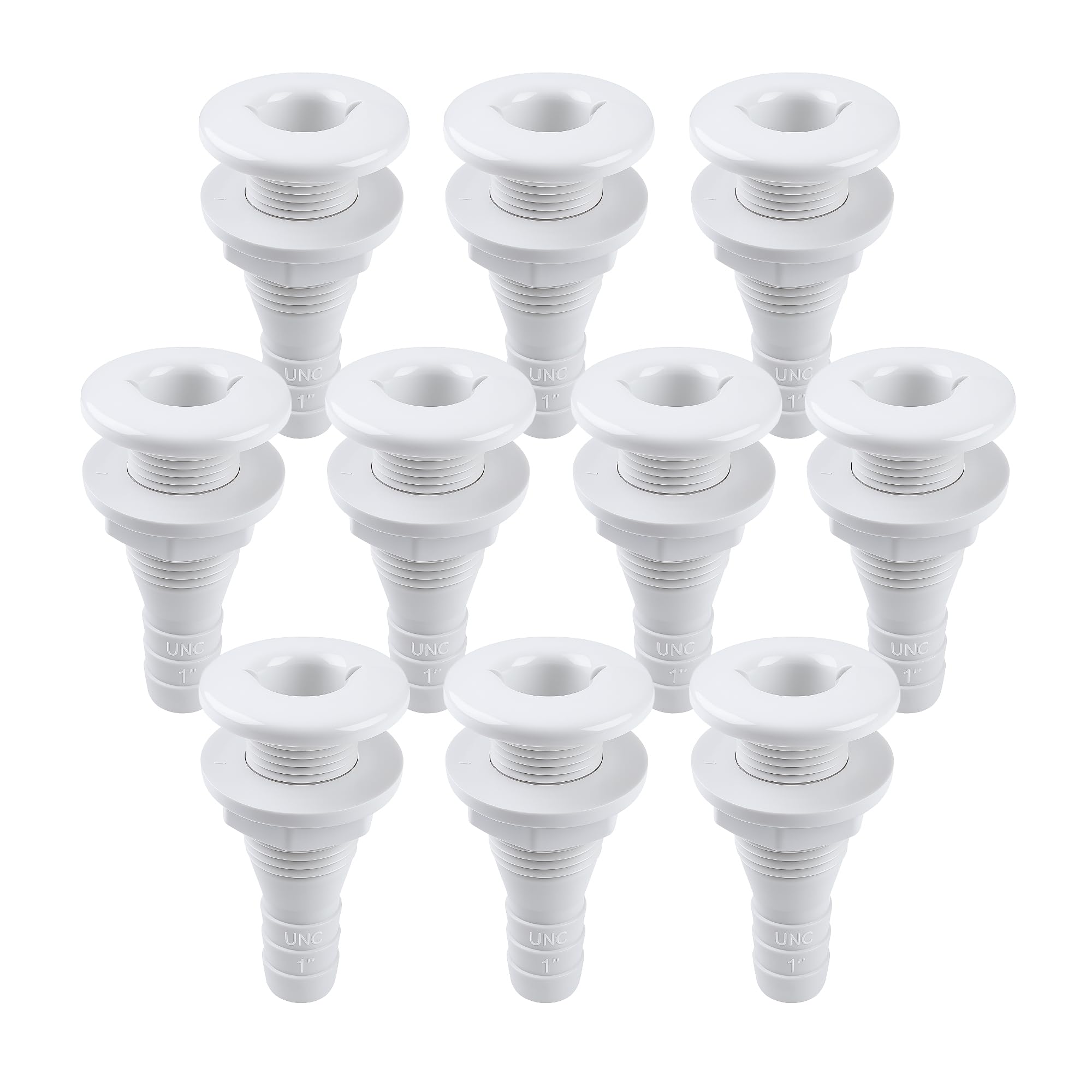 SEAFLO Thru Hull Fitting Through Hull (1", 10-Pack)