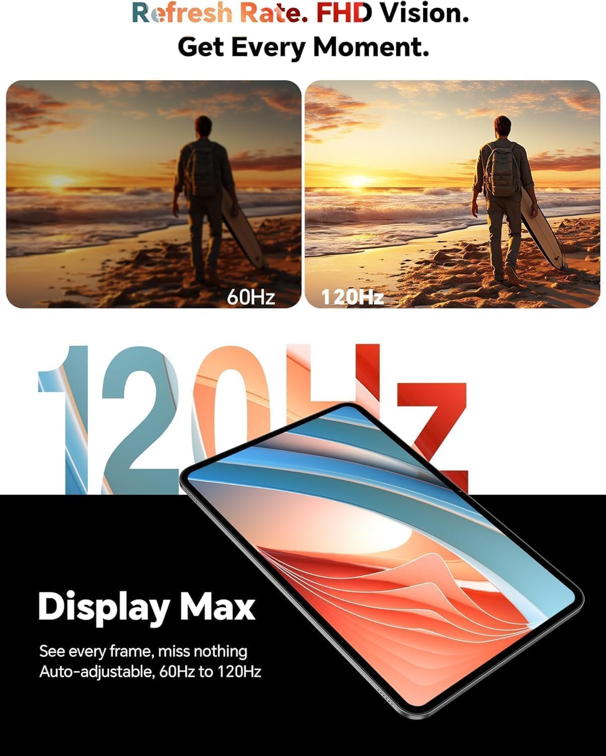 TECLAST T65 Tablet 13.4 Pollici 120Hz Display Tablet Android 16, Doppio SIM 4G LTE+5G WiFi, 2.2GHz Octa-Core, 26GB RAM+256GB ROM(TF 4TB) Widevine L1 1080P/13MP/BT5/GPS/OTG, con Tastiera+Custodia+Penna