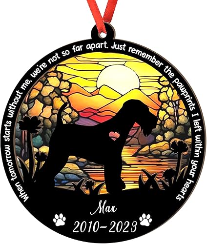 Miniatura 40 de Adorno personalizado para atrapasoles Bichon Frise, Bichon Frise Sun Catcher Adorno de Navidad – Regalo para perro amante, Bichon Frise 3D 2 capas