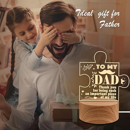Miniatura 6 de Elecstars Regalos de cumpleaños para papá, regalos para papá, regalos del día del padre de hija e hijo, luz nocturna personalizada para papá, el