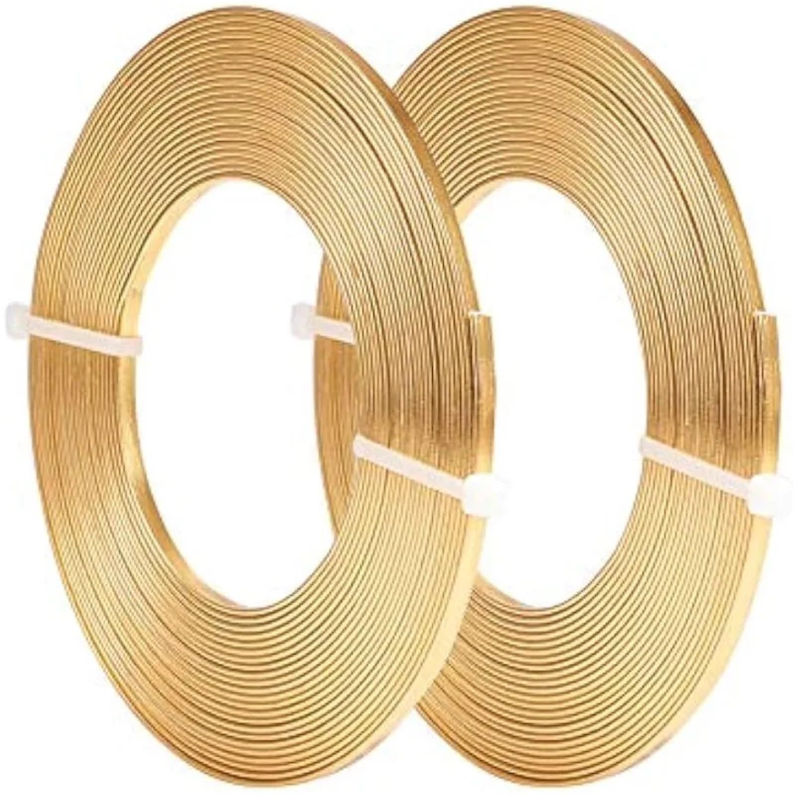 Filo Alluminio 32 Piedi, 2 Rotoli, 3,0 mm di Larghezza, Filo di Alluminio Piatto for Gioielli, Calibro 18, for castoni, sculture, Armature e creazione di Gioielli.(AECH-03629)