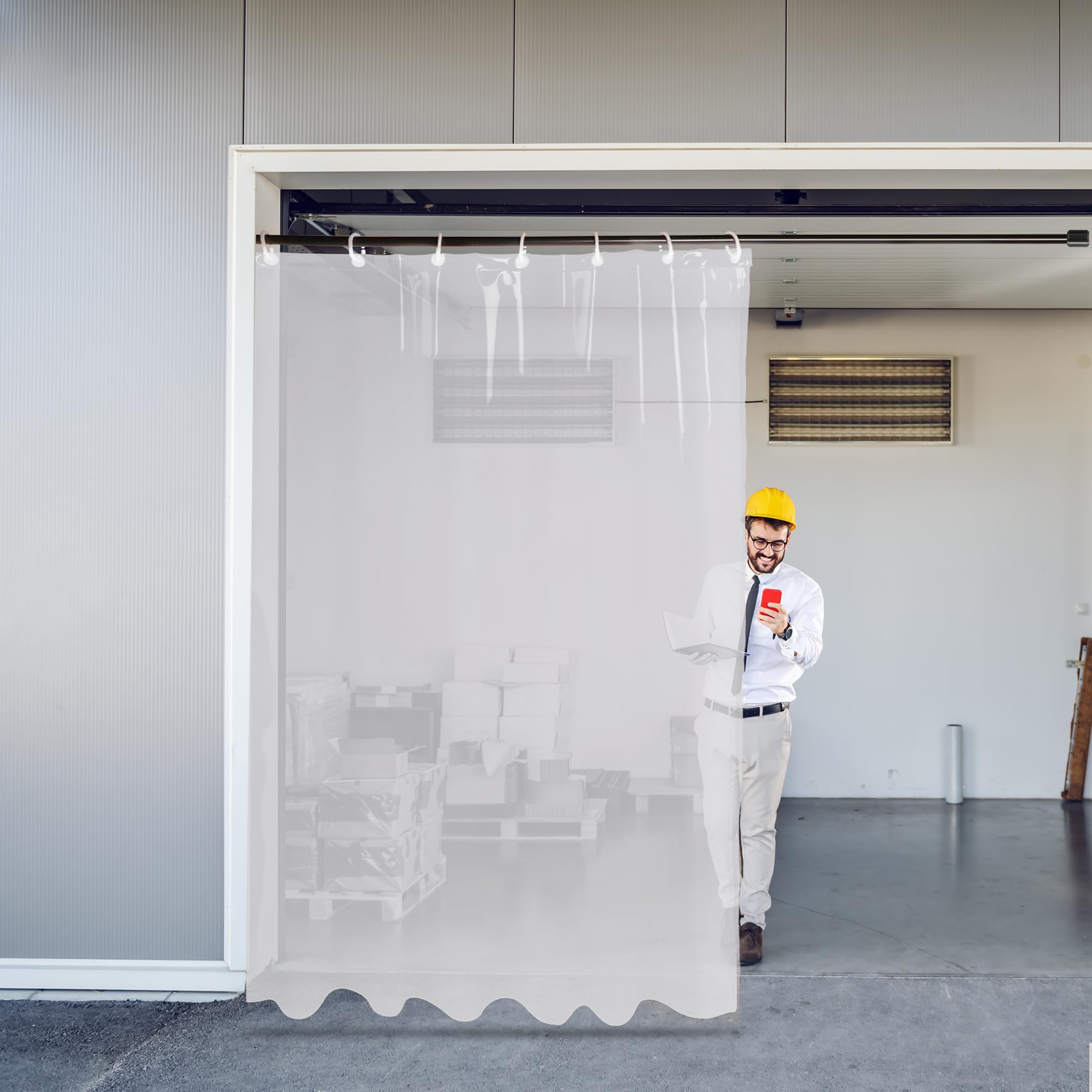 FAPBADRI 0.5 mm Thick Heavy Quality PVC Sheet, Single Piece, Width 4.5 ft Height 8 ft, Outdoor and Indoor use, Waterproof, Windproof, decreases Outside Noise & dust, AC Curtain, Colour - Transparent