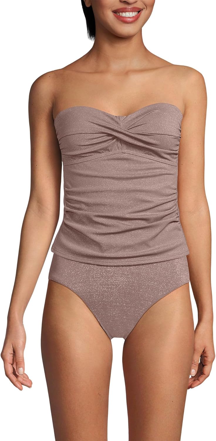 Lands' End Women's Bandeau Tankini Swimsuit Top