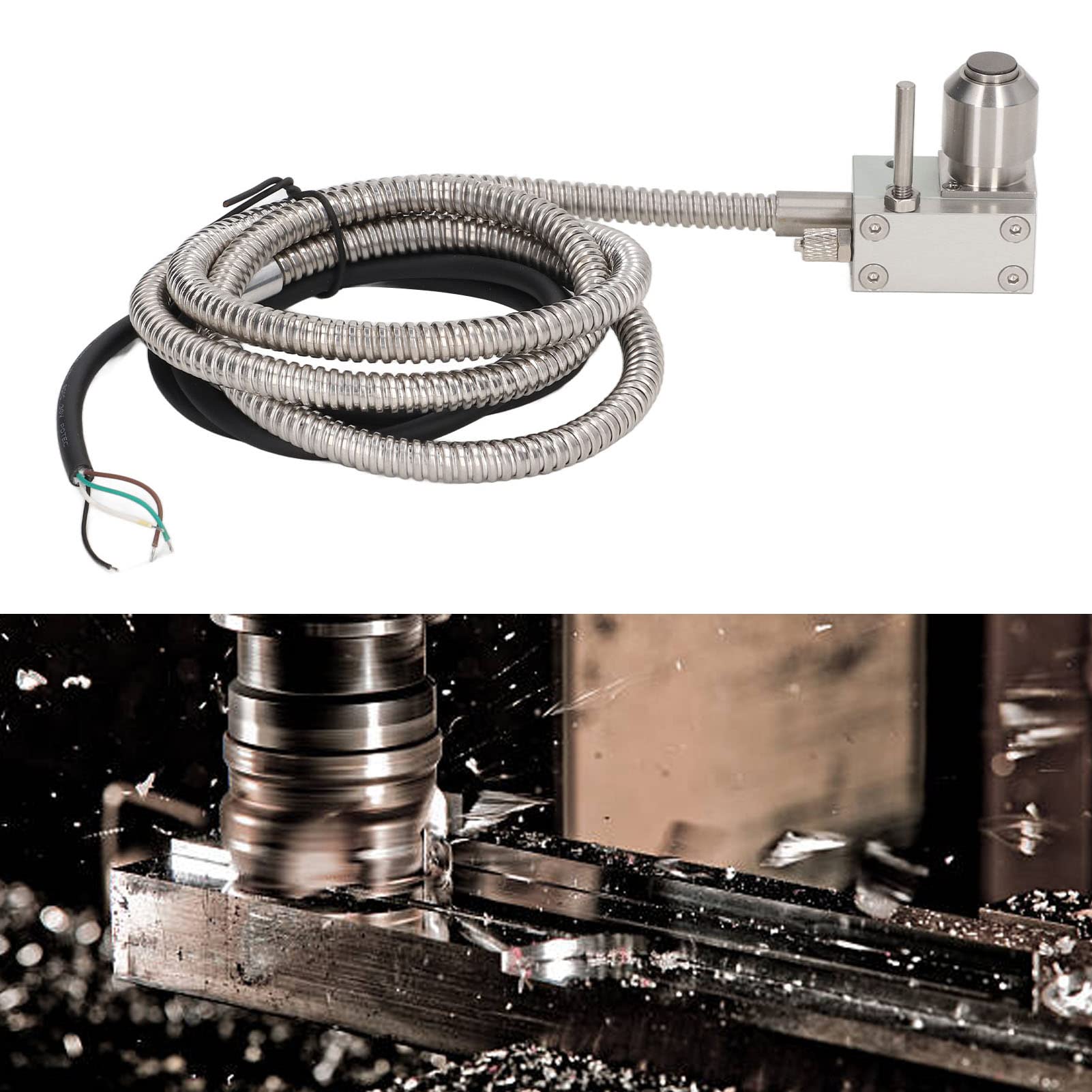 Narzędzie do Ustawiania Narzędzi Narzędzie do Sondy CNC Automatyczny Czujnik Narzędziowy CNC, Głowica w Kształcie Parasola z 4-żyłowym Drutem 10 Mm IP67 Wodoodporna