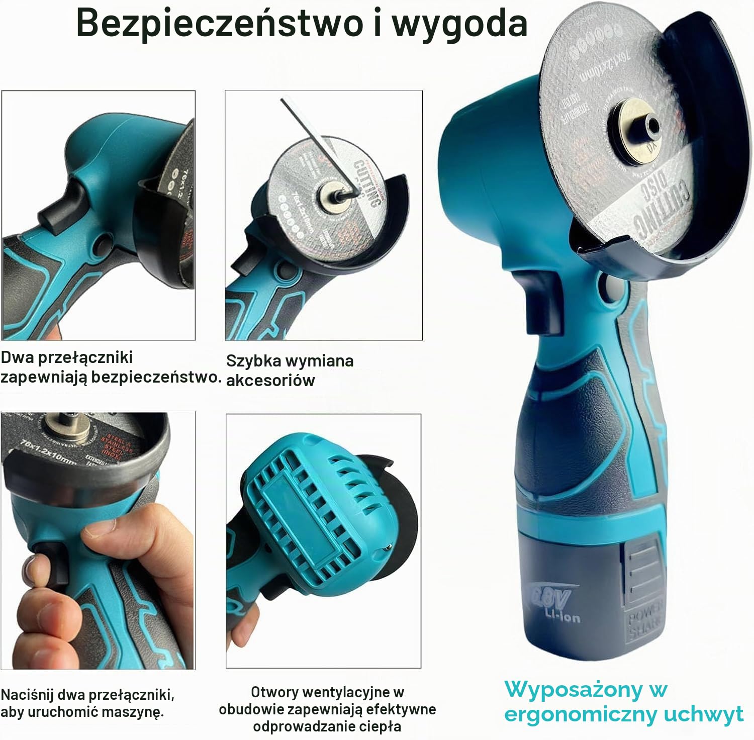 Mini Angle Grinder, 16.8 V Battery Mini Flex 28000 rpm/76 mm, Professional Mini Battery Angle Grinder Set, Suitable for Cutting and Polishing