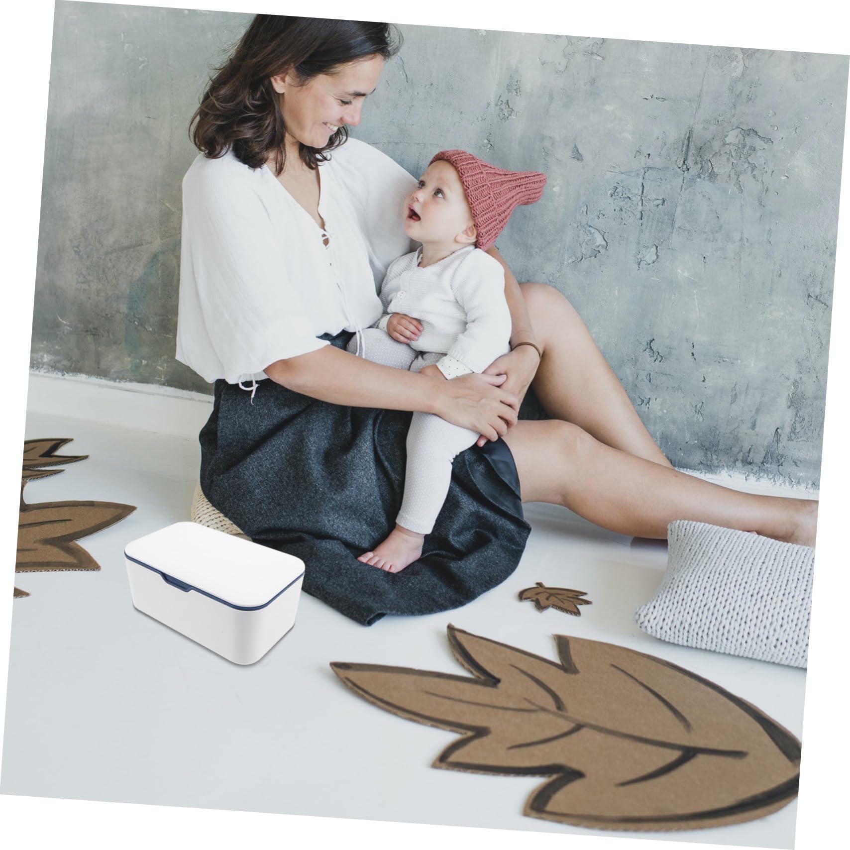 VICASKY Boîte Distributrice de Lingettes pour Bébé 2 Pièces en Plastique Couvercle Étanche, Prévention du Dessèchement, Facile à Utiliser, Maison Table