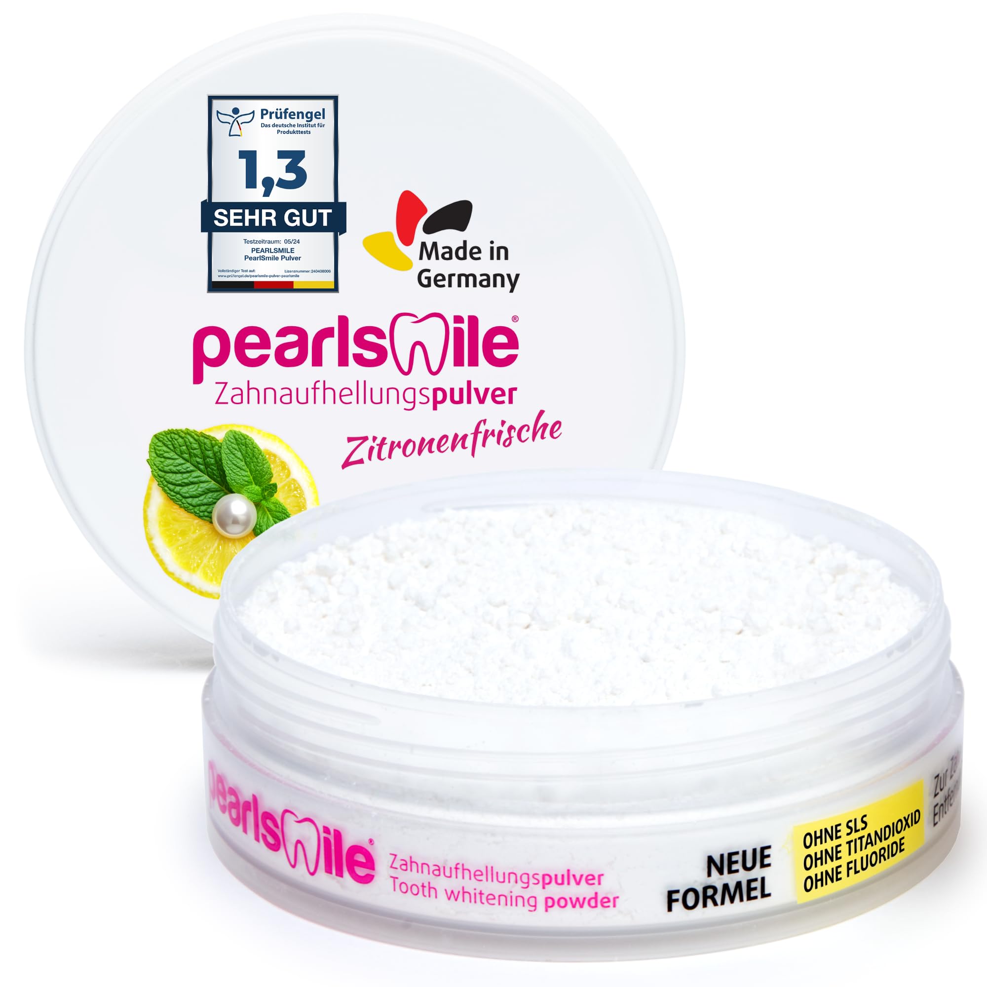 PearlSmile Teeth Whitening Powder - Zahnaufhellung Sehr Gut 2024-2026 - Zahnpulver für Weiße Zähne - Zahnbleaching & Aufhellung - Bleaching Zähne gegen Zahnverfärbungen - Zähne bleichen Zuhause