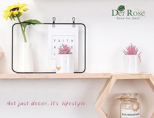 Miniatura 4 de Der Rose Conjunto de 2 Plantas Suculentas Artificiales Mini Plantas Suculentas Falsas para Accesorios de Escritorio de Oficina para Mujeres