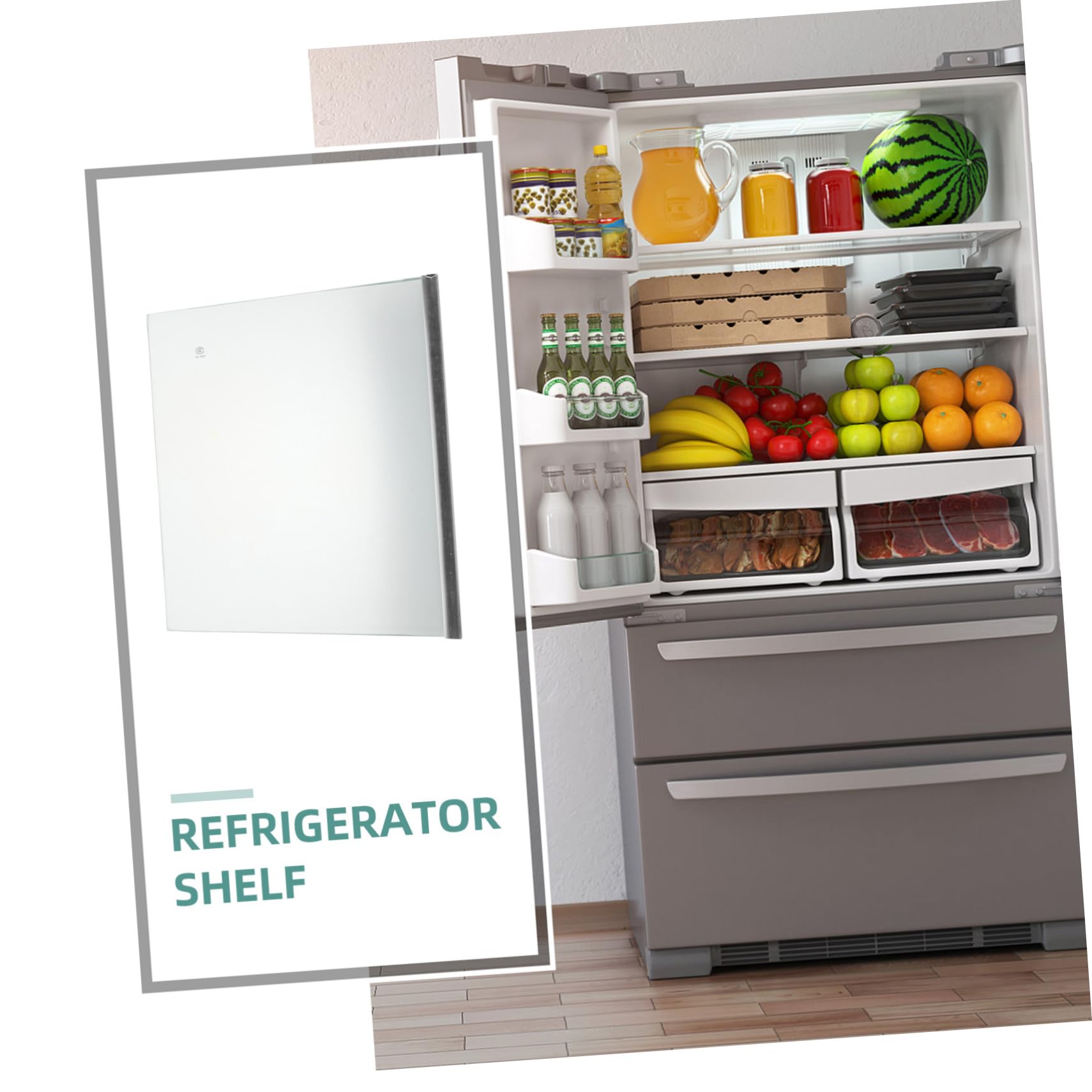 Cm Ripiano in 30x27 Vetro Temperato per Frigorifero per Cucina