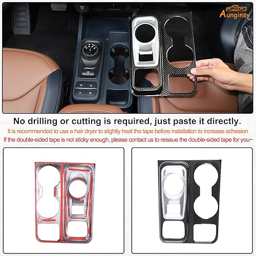 Vista 39 de Cubierta del panel de la caja de cambios de control central del automóvil, compatible con Ford Maverick 2022-2024, cubierta del panel de palanca