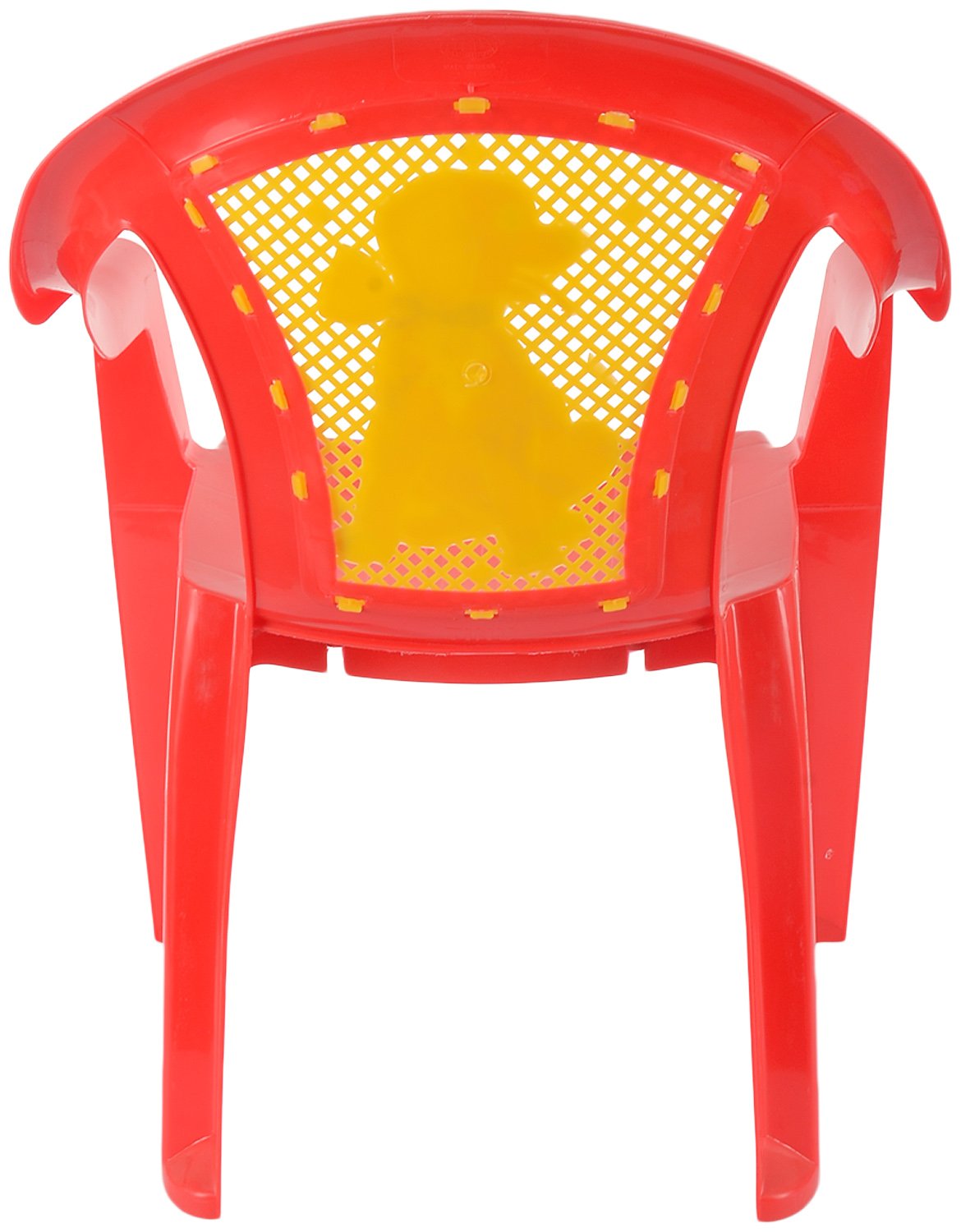 Samruddhi Tinu Plastic Kids Chair, 31 Cms X 30 Cms X 56.5 Cms, Red & Yellow 1