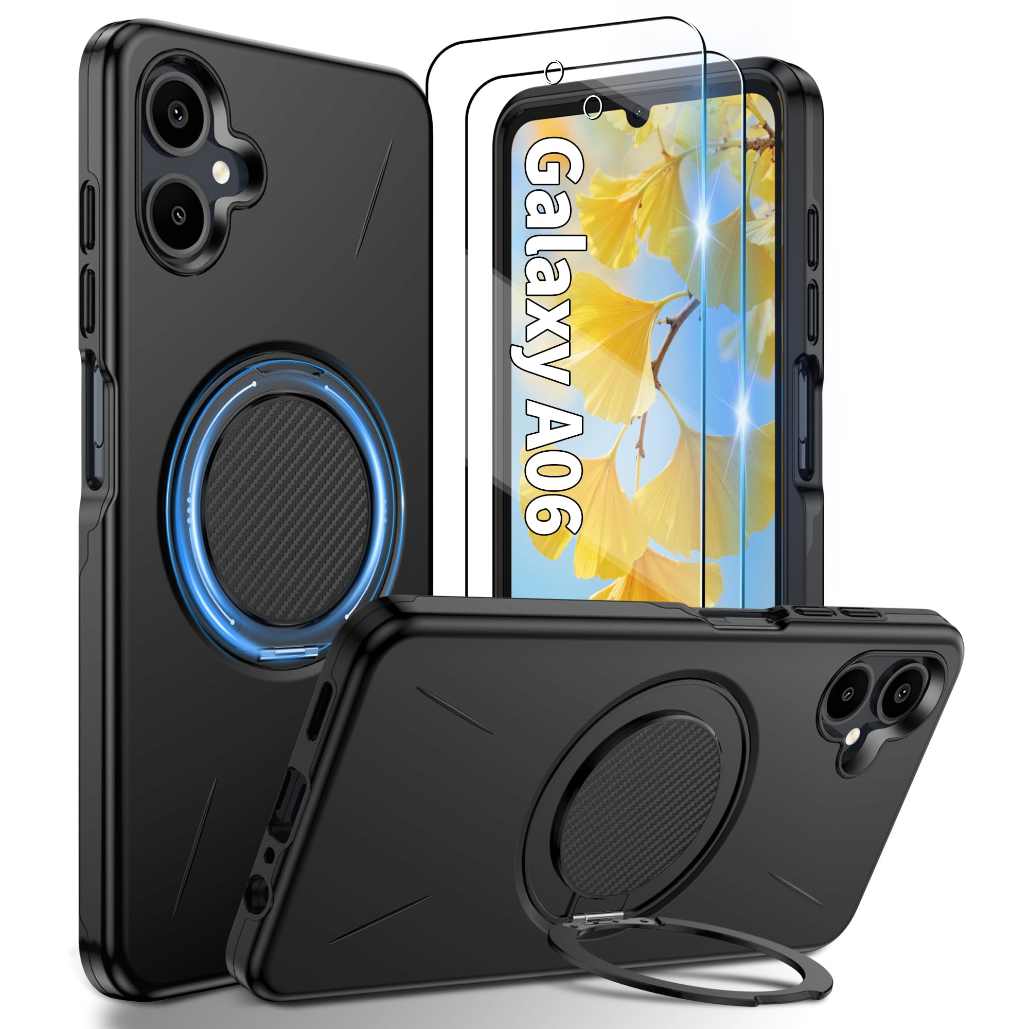 Gritup für Samsung S Serie Gehäuse [Kompatibel mit MagSafe Zubehör]: 2 Stück HD-Bildschirmschutz, eingebauter Kickstand, Dual Layer Stoßdicht, Kamera Guard, Samt Touch