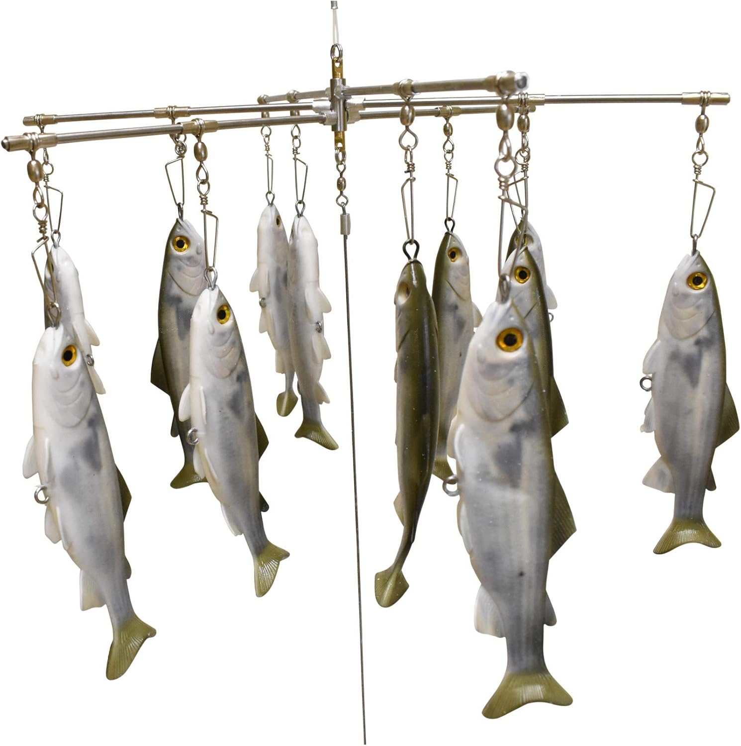 EatMyTackle Mullet Double Dredge Fishing Teaser | (19) 8 Inch Lifelike Fish