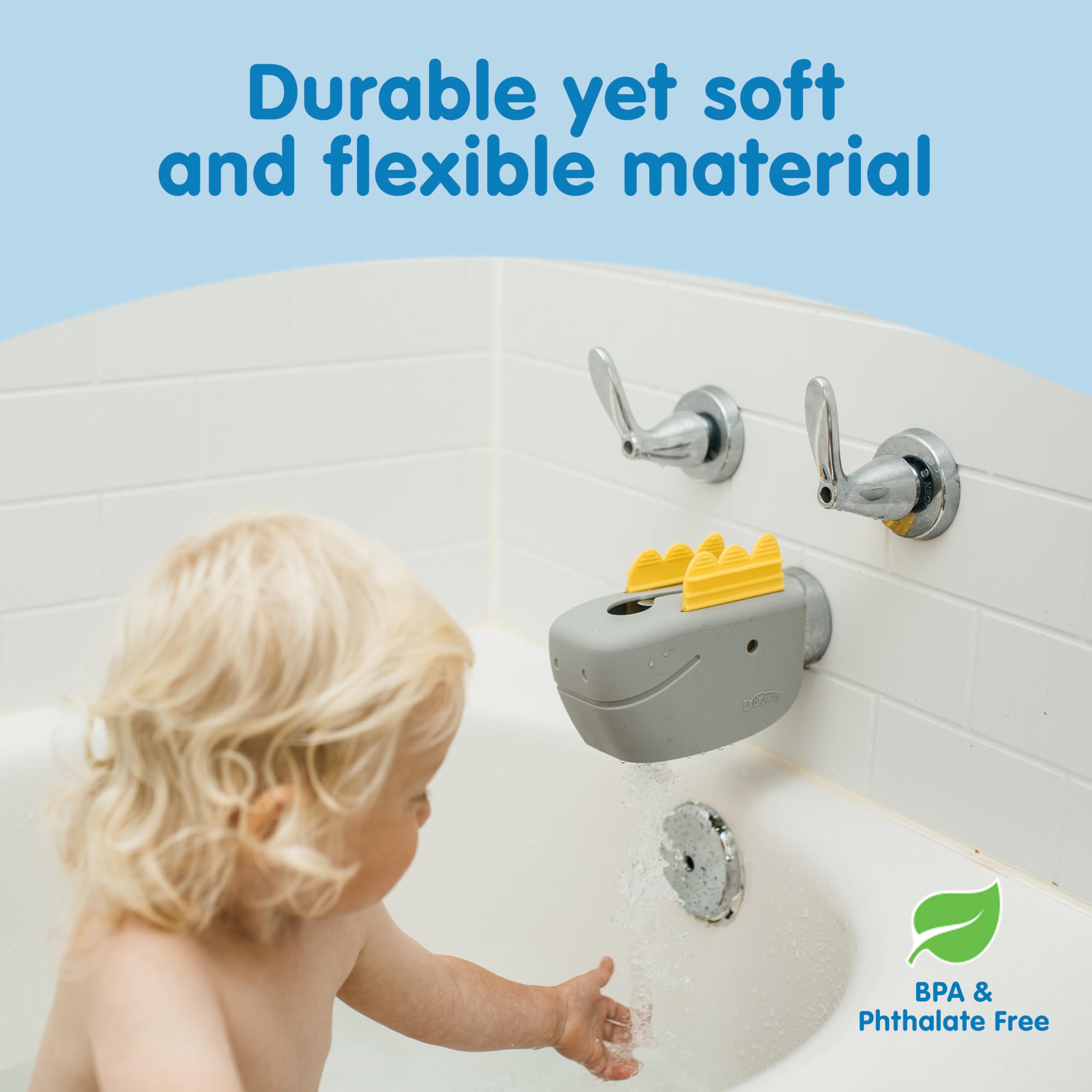 Dr. Brown’s CleanUp Dino-Soft Baby Bath Spout Cover, Soft and Safe on Tub Faucet, Toddler Bathtub Safety for Kids, BPA Free, Certified Plastic Neutral — Amazon image 5