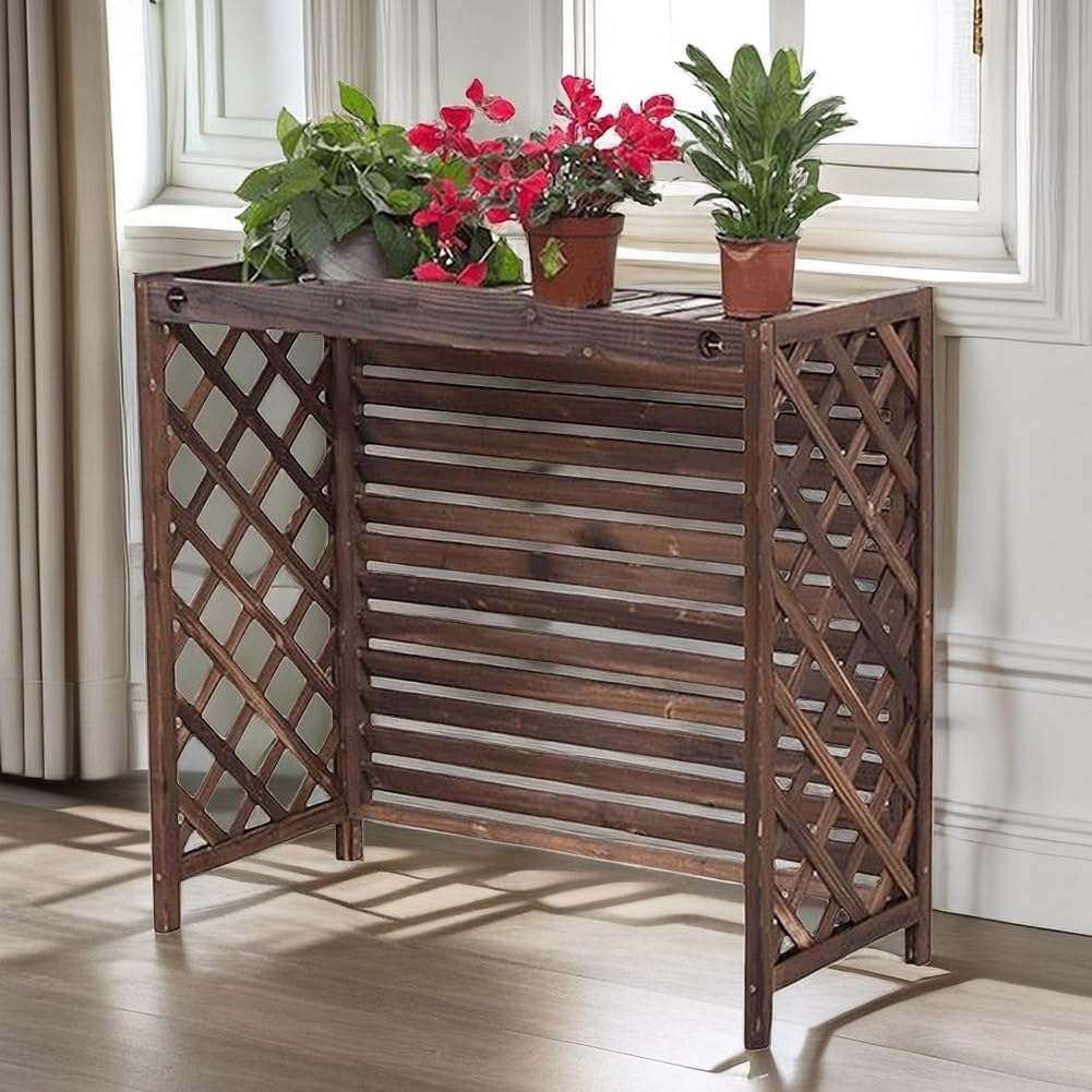 Support de fleurs pour cacher le climatiseur | Aménagement terrasse et brise-vue extérieur