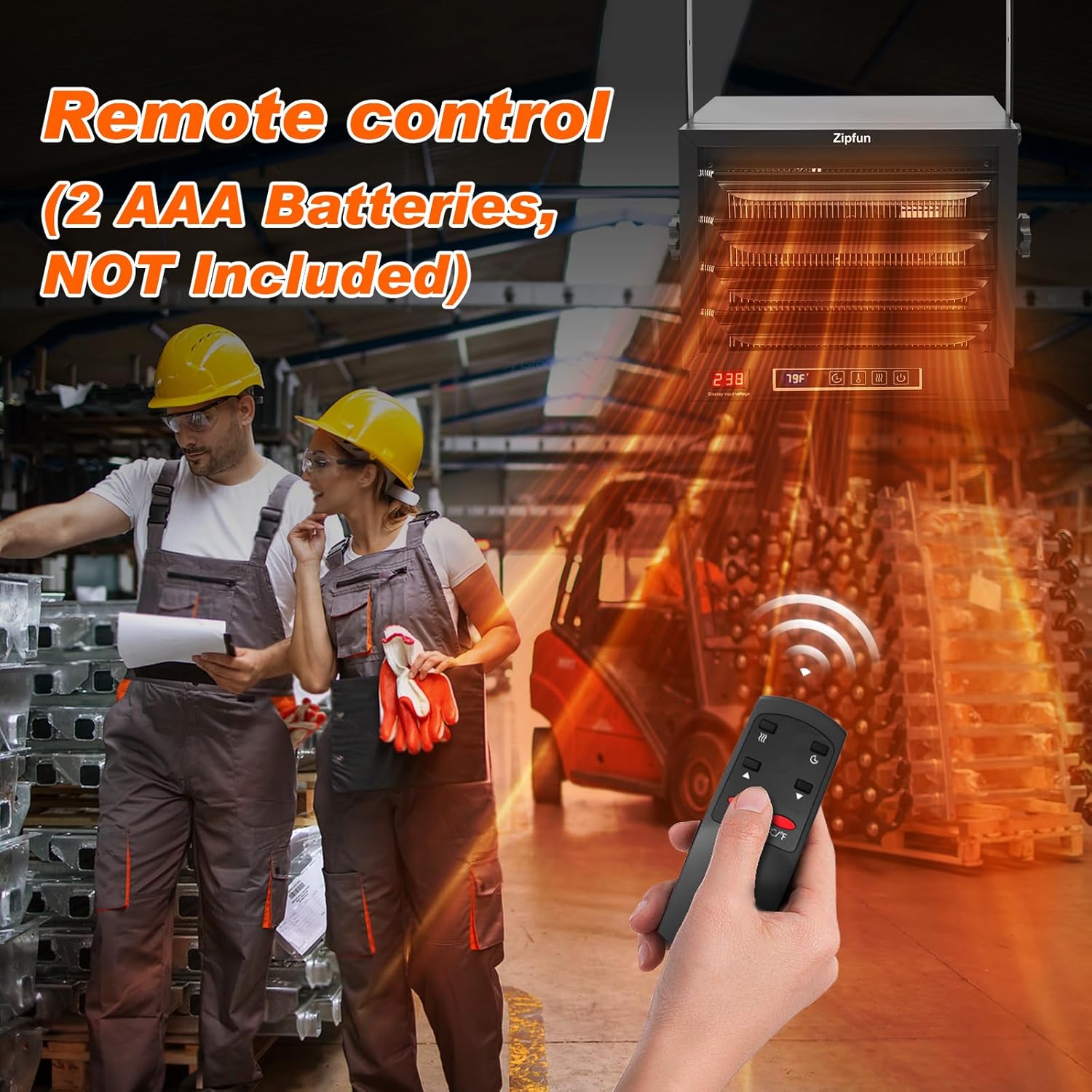 8500W Garage Heater Electric, 240v Hard Wired Fan-Forced Wall/Ceiling Mount Electric Garage Heater with Built-in Thermostat, Remote, Timer, Unique Voltage Display Design, for Workshop, ETL Listed