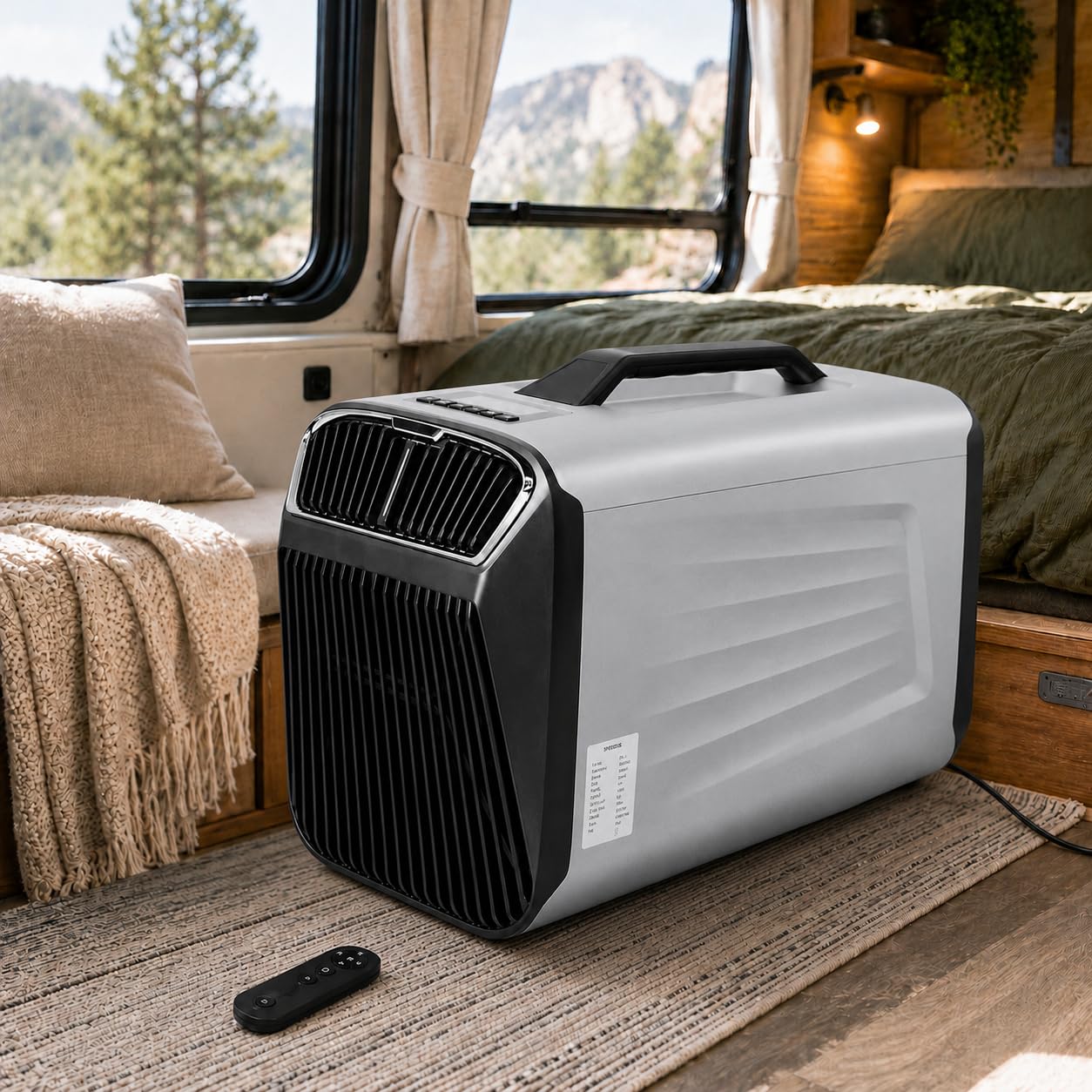 forplubossmmp Portable Tent Air Conditioner, 52 00 BTU 4-in-1 Cooling Dehumidifier AC Unit 24h Timer, 110V/220V Portable Air Conditioner Without Outdoor Unit Tent, Truck, RV, Van, Rental House Silver
