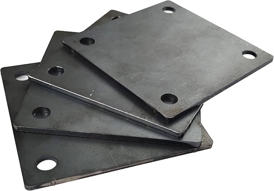 Amazon.co.jp: Jikacok 4インチスチールプレート、穴付き4個 4インチx4