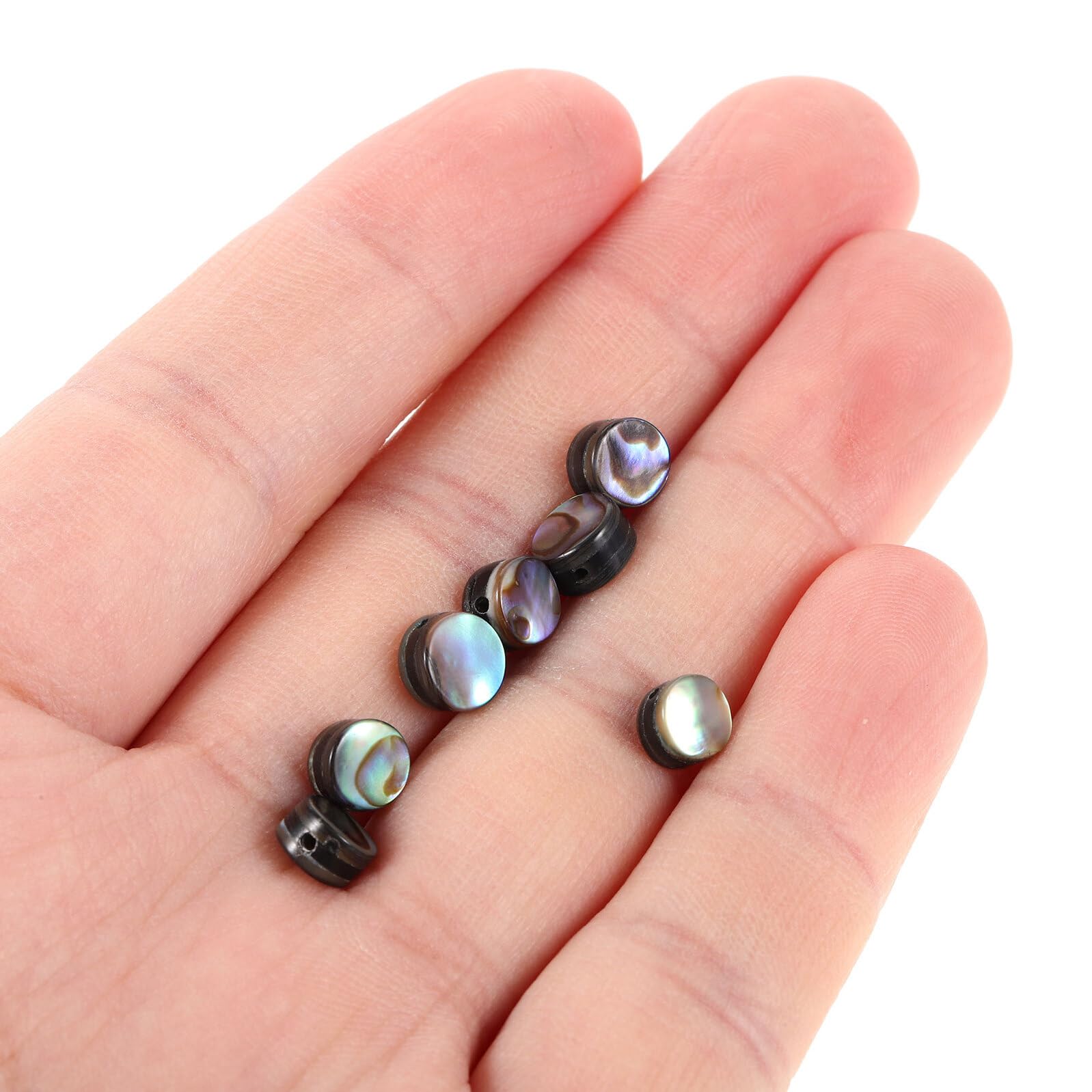 HEALSOPTHY 20piezas Materiales para Collares Hechos Mano con Cuentas Redondas de Abulón Dijes Espaciadores de Playa para Joyería Materiales para Joyería para Collares y Pulseras