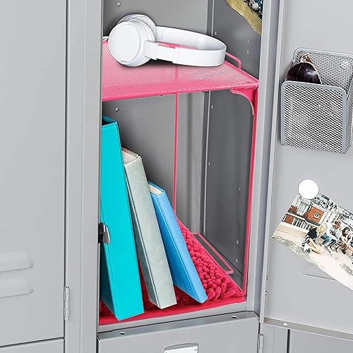 Miniatura 7 de Estante alto de metal para casillero, organizador de casillero para la escuela, accesorios adecuados para la escuela, la oficina y el hogar (1,