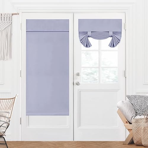 Miniatura 89 de Deconovo Cortina opaca de Navidad para puertas de vidrio y luces laterales, panel de privacidad con aislamiento térmico con doble bolsillo para