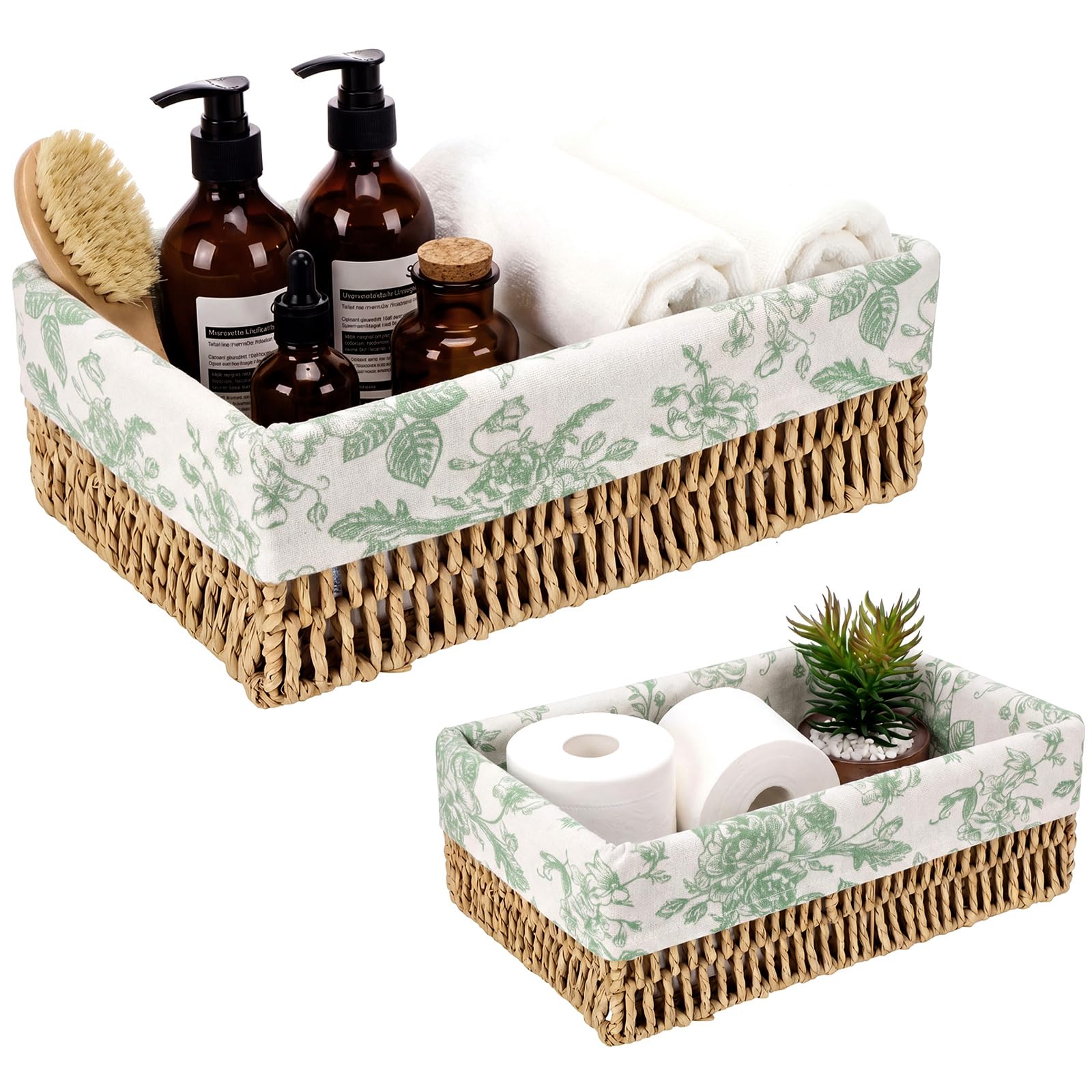 Panier papier toilette osier vert sauge SiliFine : fini le désordre WC