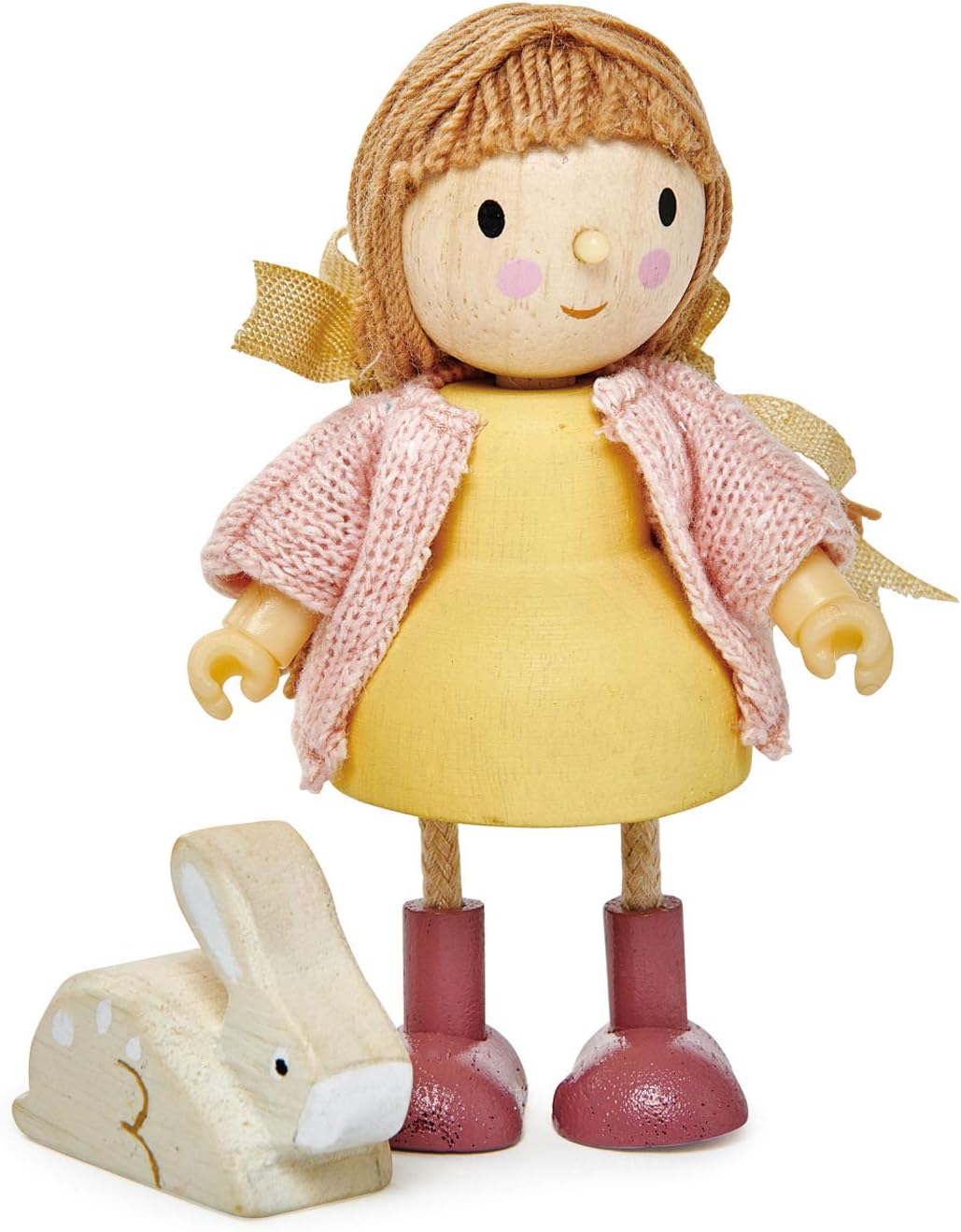 The Goodwood Family - Wooden Miniatures Flexible Doll, Multicultural Action Figure for Dollhouse - Encourage Creative and Imaginative Fun Play for Children - Age 3+