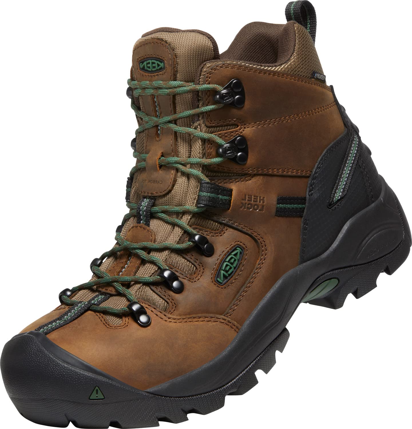KEEN Utility Pitsburgh Energy, Men's, Cascade Brown/Green Pastures, Comp Toe, EH, WP, 6 Inch, Work Boot (14.0 D)