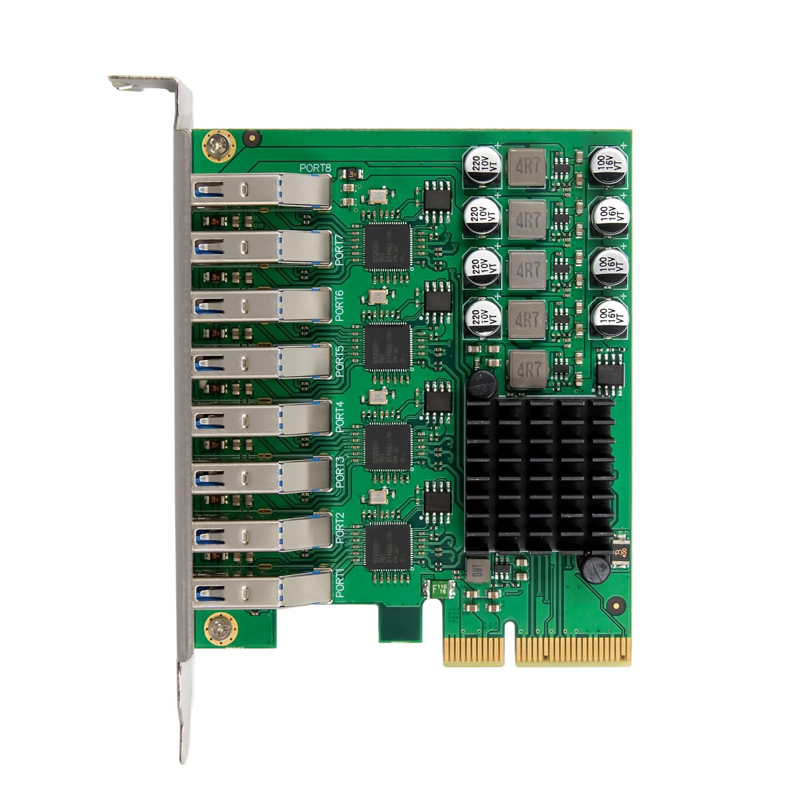 Carte d'extension USB 3.2 PCIe 8 ports pour ordinateur de bureau avec transfert de données rapide de 10 Gbit/s, prise en charge HotSwap et plusieurs appareils, USB rapide
