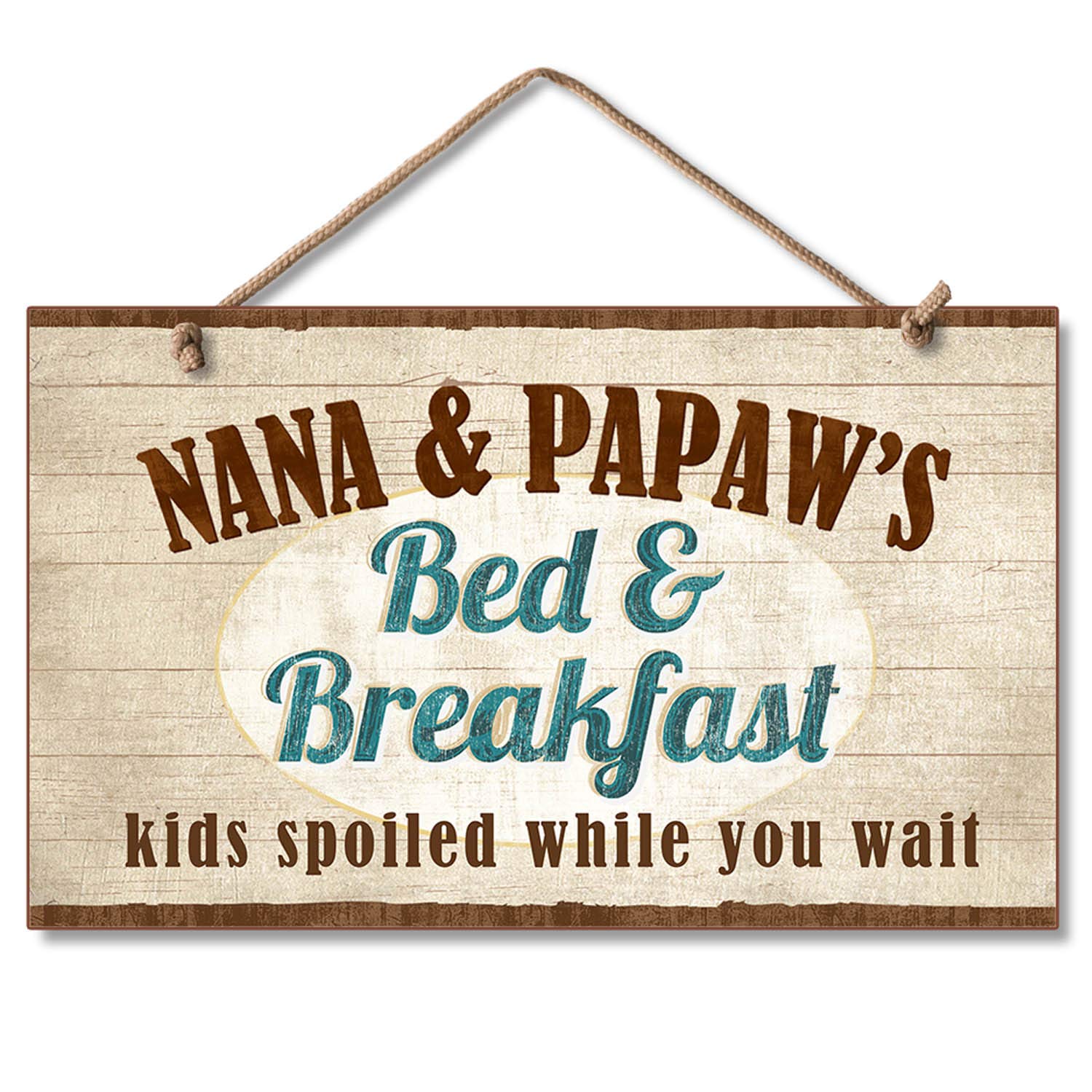 Apular A5 New Wood Sign Front Door Sign Nana & Papaw's Porch Decor Hanging Wooden Wall Sign Home Garden Yard Signs Plaque Farm House Gifts, 5X10 Inch